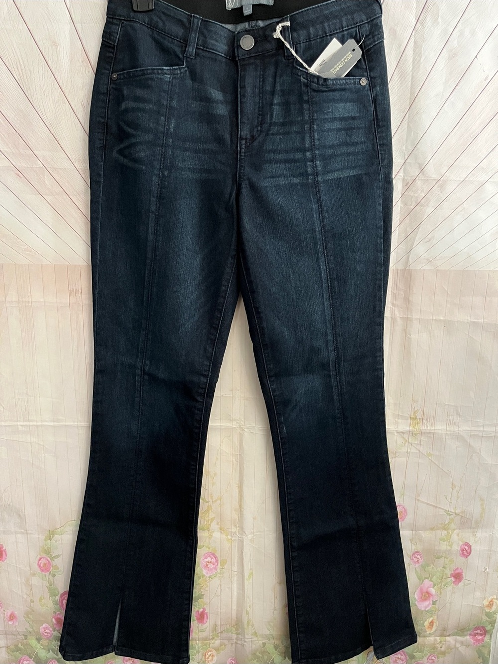 Wit & Wisdom Dark Blue Flare Jeans 6 Itty Bitty Boot